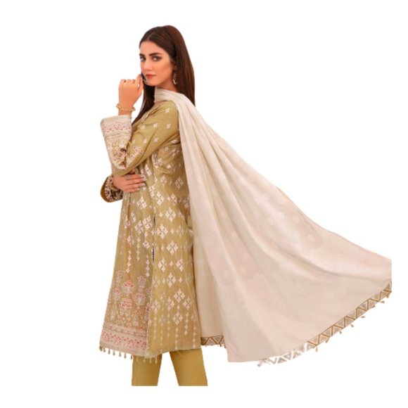 Tawakkal Pakistani Embroidered Jacquard Cotton Banarsi Shalwar Kameez Large/43 - Picture 4 of 14